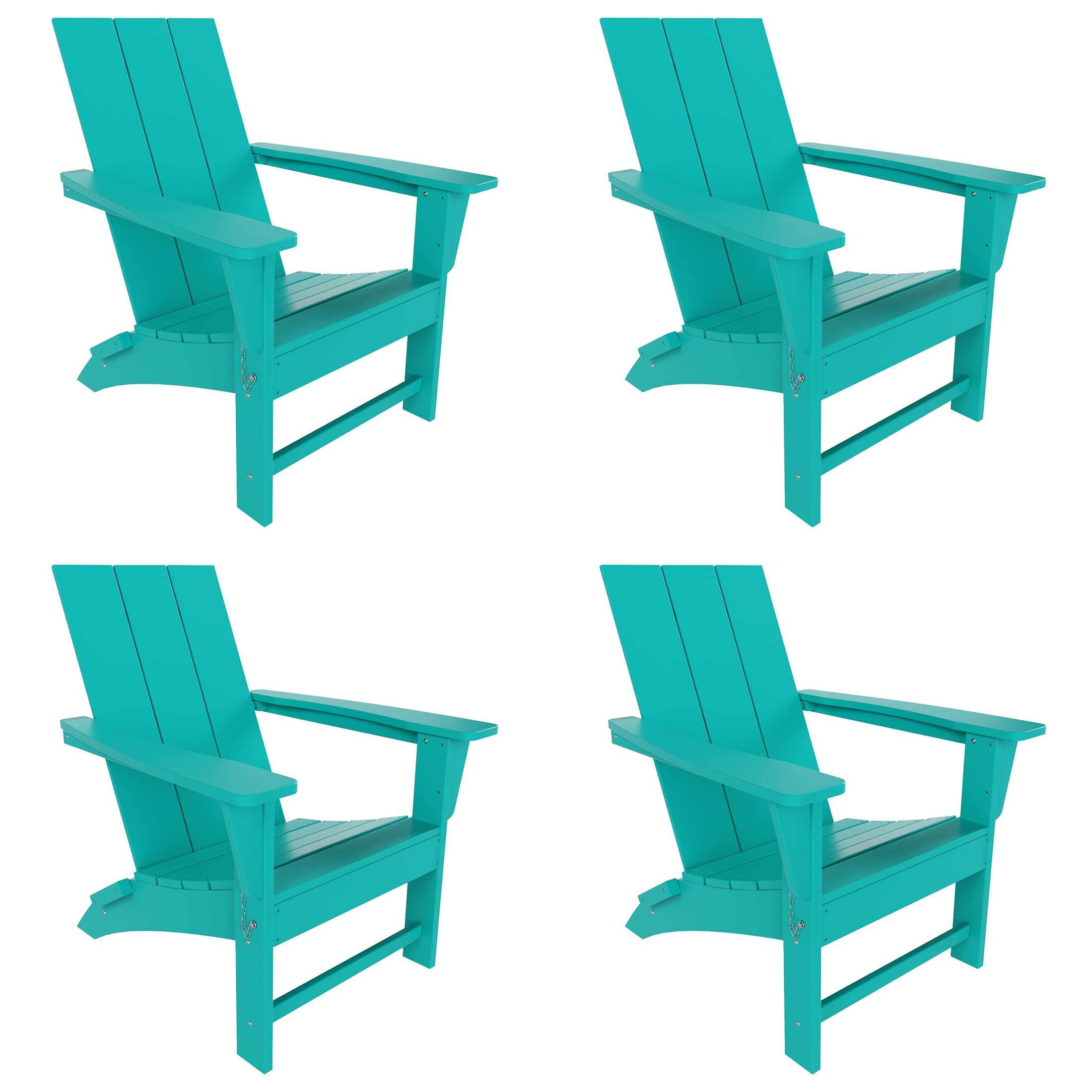 WestinTrends Ashore Adirondack Chairs Set of 4, All Weather Poly Lumber