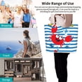 thumbnail image 4 of Yiaed Red Funny Crab on Blue Stripe Print Handbag for Women Tote Purse Shoulder Bag Large Fashion Hobo Purse Handbag Shopping Tote, 4 of 5