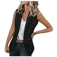 thumbnail image 1 of ZVAVZ Commandes Récentes Vestes Blazer Sans Manches pour Femmes Mode Légère Couleur Unie Gilets Blazer Décontracté Ouvert devant Bureau Hauts avec Poches Blazers pour Femmes Décontracté d'Affaires, 1 of 4