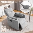 thumbnail image 7 of Vineego 360°Swivel Rocker Recliner Chair Armrest-Style Massage Recliner with Comfy High Back for Living Room,Loop Yarn Gray, 7 of 7