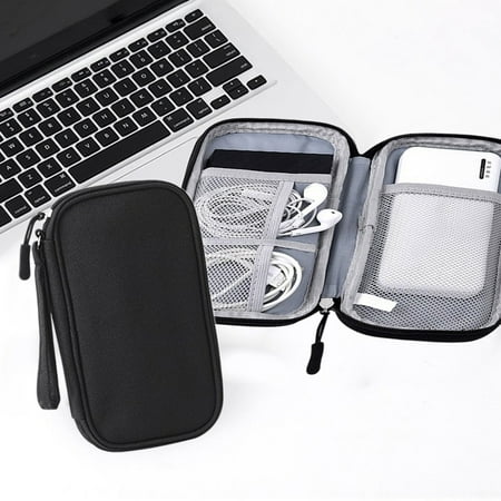 Cable Bag Storage Organizer Multi-layer Grid Design Protective Hard Cover for Power Bank Usb Earphones Dust-proof Travel Case Topliu