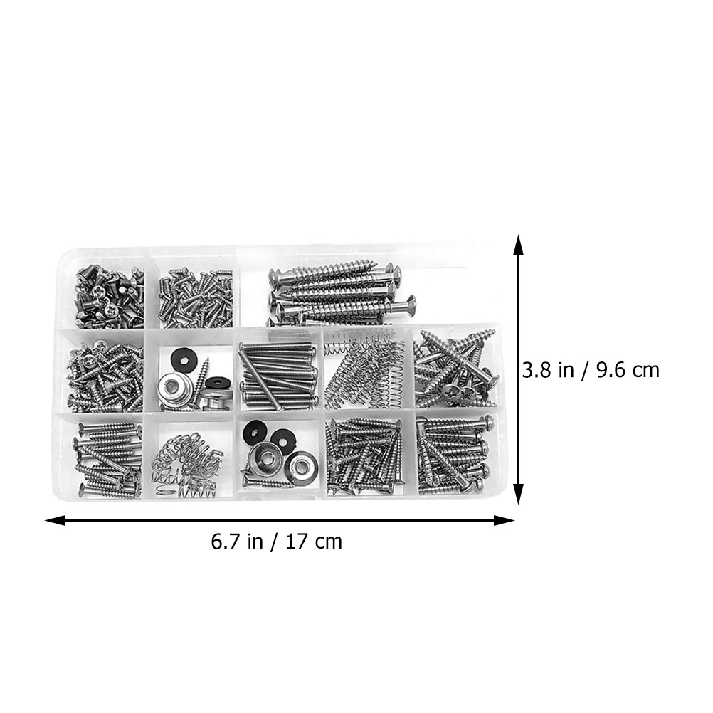 ELAYARD Stainless Steel Guitar Repair Screws Kit - Complete Set of Guitar Parts and Luthier Tools for String Instrument Maintenance