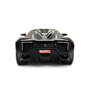 Lykan Hypersport Black with Black Panther Diecast Figure Marvel Series 1/24 Diecast Model Car by Jada
