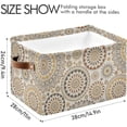 thumbnail image 3 of Large Foldable Storage Bin Eastern Style Mandala Fabric Storage Baskets Collapsible Decorative Baskets Organizing Basket Bin with PU Handles for Shelves Home Closet Living Room-2Pack Decor Gifts, 3 of 7