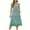 Green#2, variant on Tnhcen Women's Casual Vintage Print Sleeveless Round Neck Midi Dress, Polyester Spandex Milk Silk Brushed Fabric, With Pockets, Relaxed Fit S - 2XL