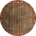 thumbnail image 1 of Ahgly Company Indoor Round Oriental Brown Traditional Area Rugs, 3' Round, 1 of 4