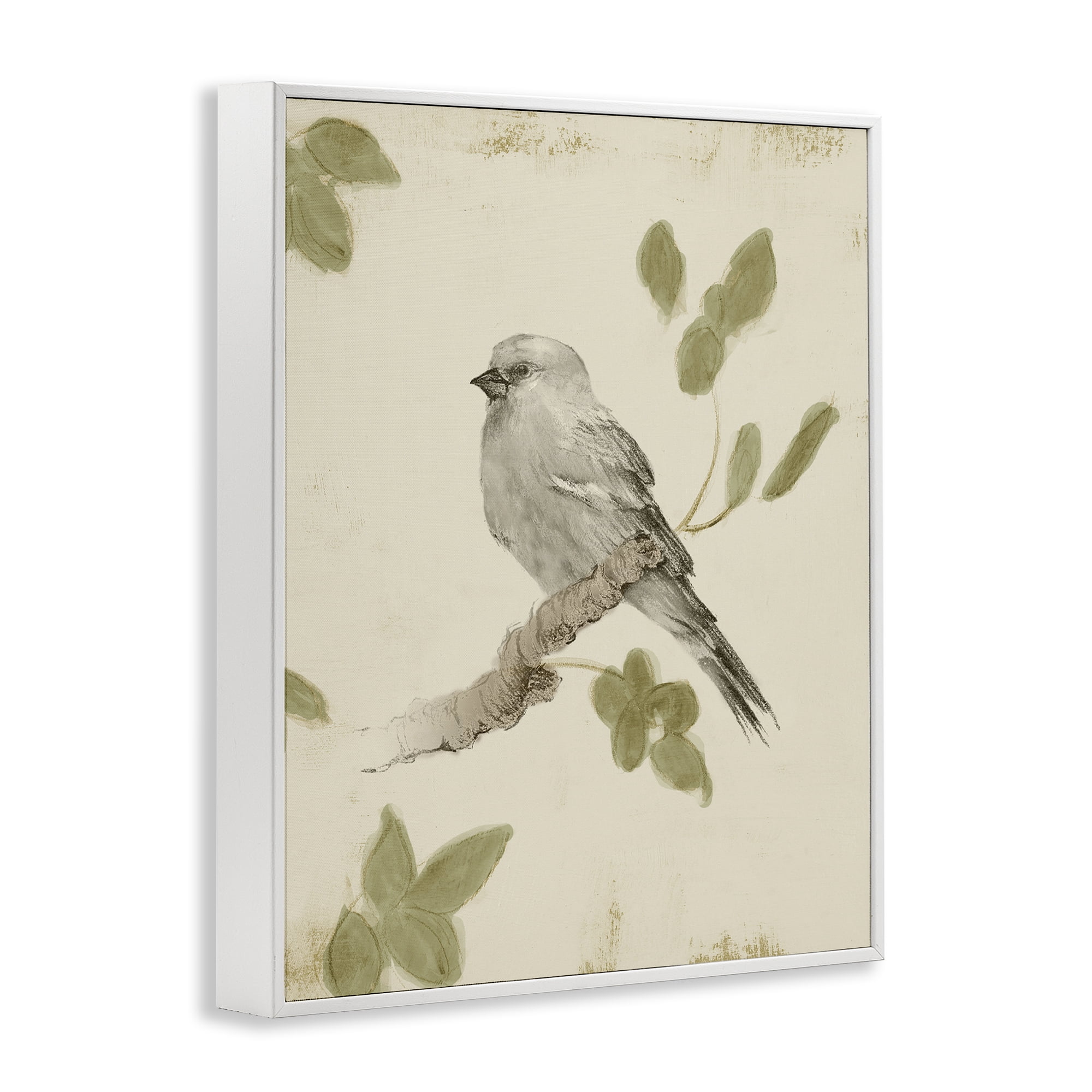 Stupell Industries Bird Scene on Neutral White Framed Giclee Art, design by Lanie Loreth