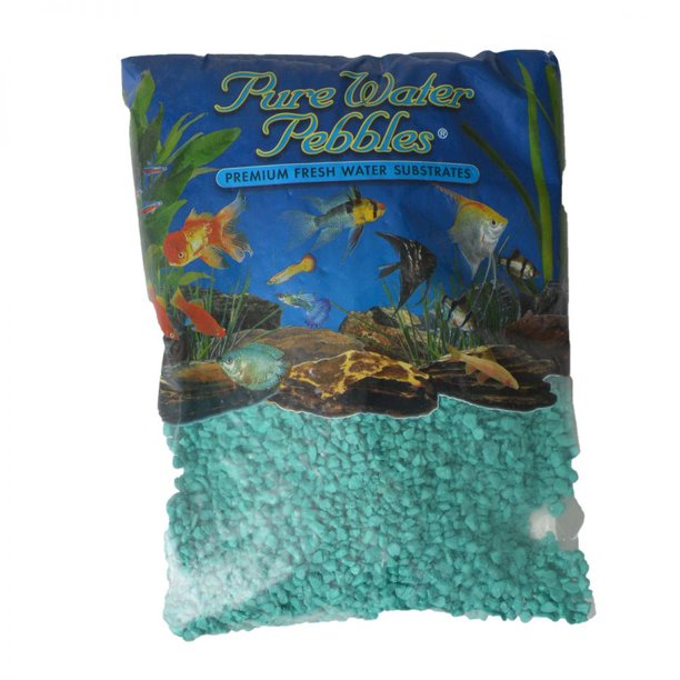 Pure Water Pebbles Aquarium Gravel Turquoise 5 lbs (3.16.3 mm Grain)