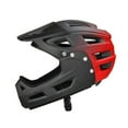 thumbnail image 1 of Casco integral transpirable y ventilado para bicicleta, ideal para montar en bicicleta, hacer snowboard y desplazarse al trabajo. negro rojo, 1 of 9