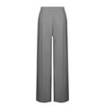 thumbnail image 5 of Palazzo Pants for Women, Audhol Wide Leg Pants Women Summer Solid Color Pants High Waist Trousers Wide Leg Pants Woman Grey M, 5 of 5