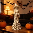 thumbnail image 6 of Halloween Witch Skull Ornament, White Skeleton Witch Figurine Tabletop Decoration, Spooky Skull Figurine for Desk Shelf Mantel Party Home Decor, Halloween Holiday Ornament Gift, 6 of 6