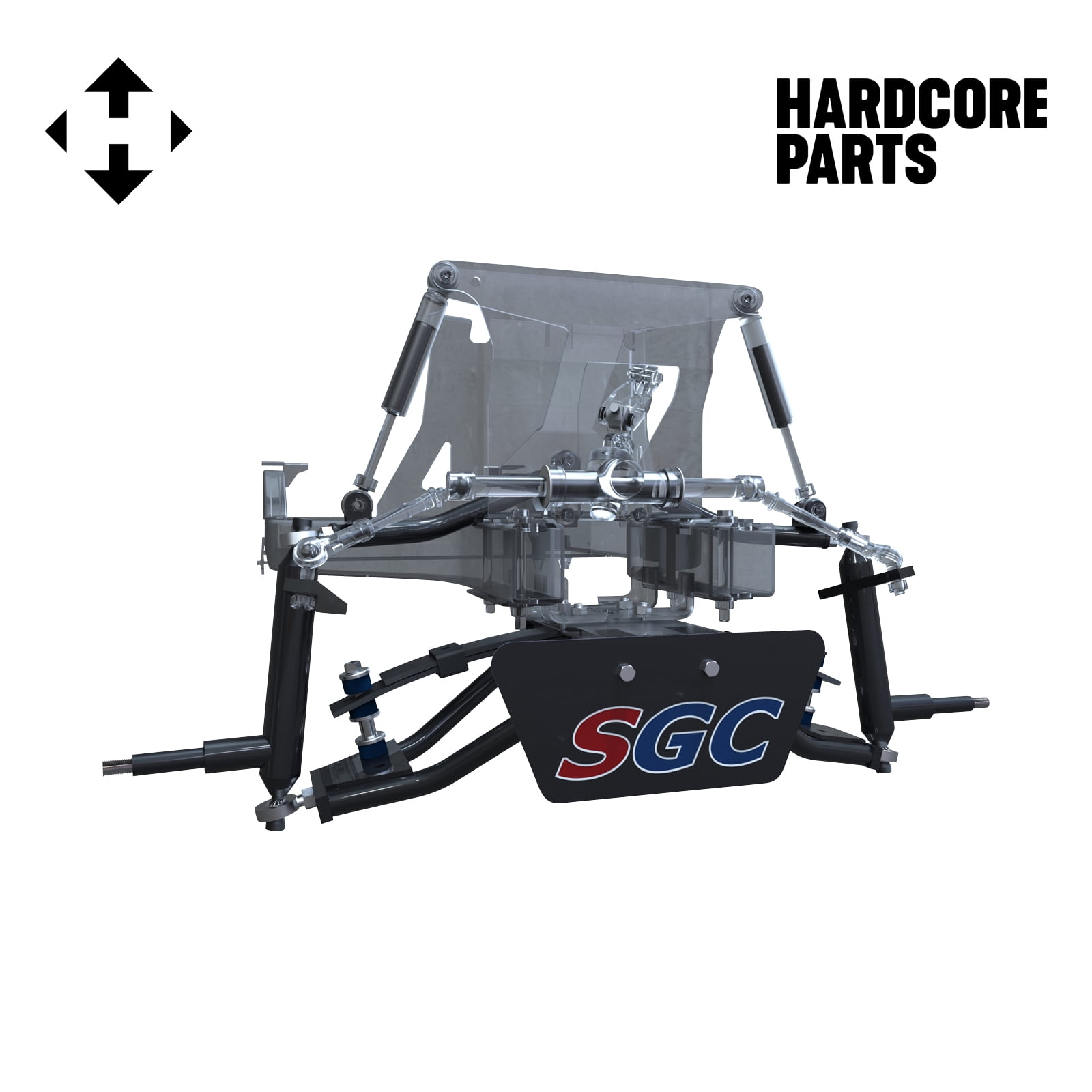 Hardcore Parts 6” Heavy Duty Double A-Arm Suspension Lift Kit for Club Car PRECEDENT Golf Cart (2004+) with 14" Black 'Venom' wheel Wheels and 23"x10"-14 DOT rated All-Terrain tires