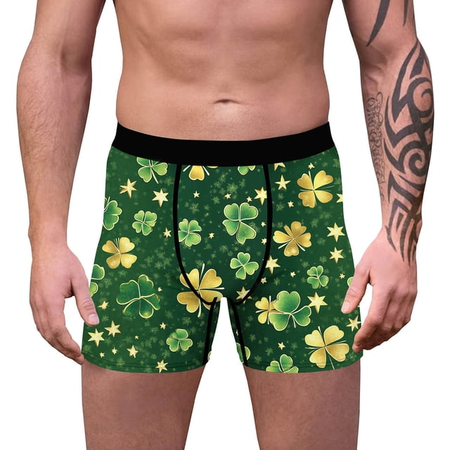 Men's Underpants Breathable Close Fitting Boxers with Casual Printing for Daily Wear