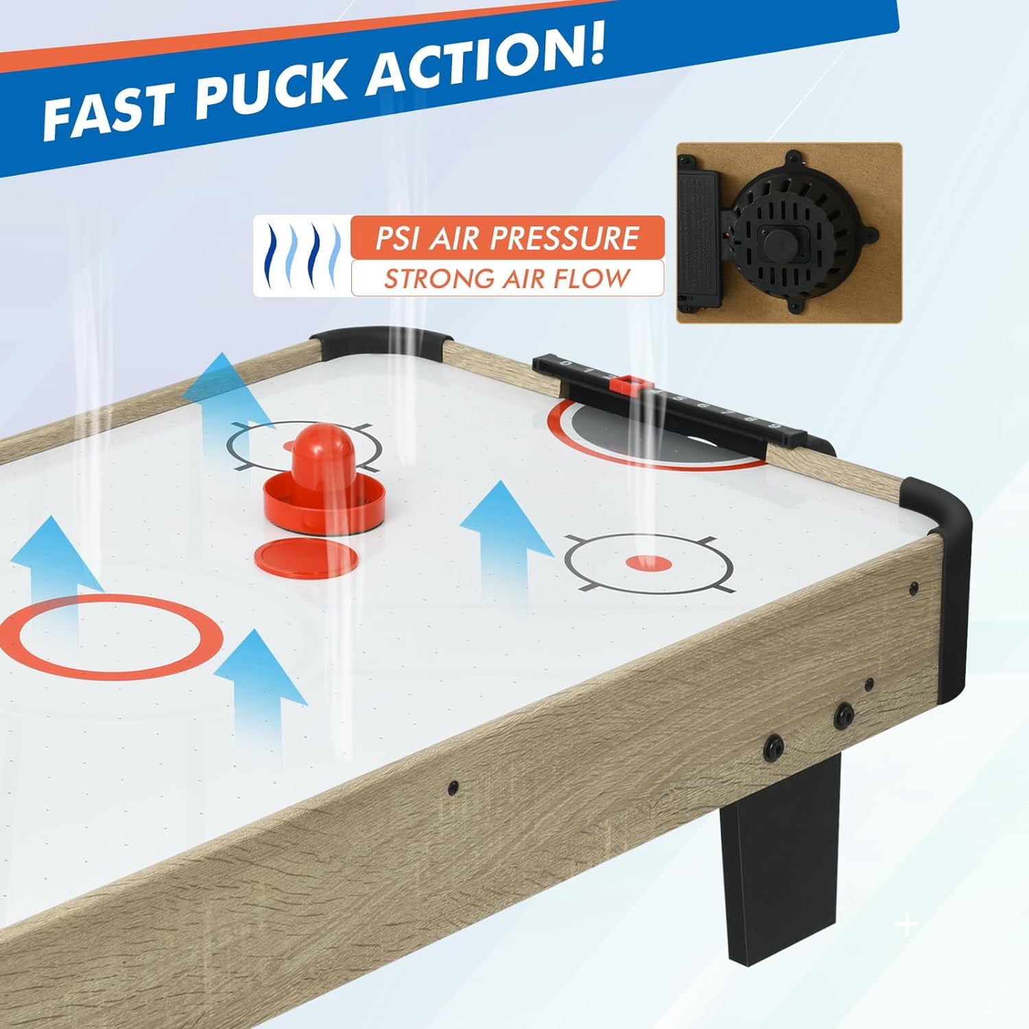 Tabletop Air Hockey Game – Attaches To Any Desk, Fun For Kids & Adults, Portable