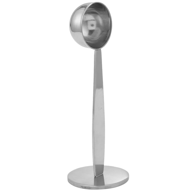 Cuchara dosificadora de café con soporte para espresso, acero inoxidable, herramientas para café y té, cuchara dosificadora, 1 pieza, color plateado
