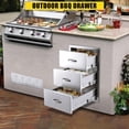 thumbnail image 3 of Outdoor Stainless Steel Drawer, 20Wx23Dx27H inch Smooth-Sliding Soft Close Triple Storage Drawers, Rustproof & Weatherproof Outdoor Kitchen Drawer with Handle, BBQ Drawers for Garden Grill Island, 3 of 6