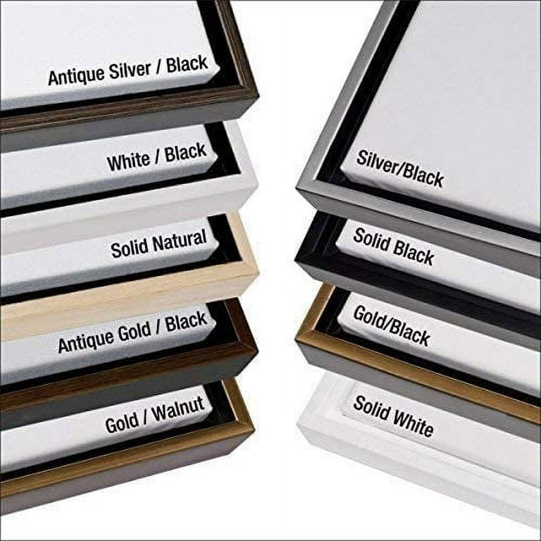 Frame and Canvas Value Set Canvas Frame and Stretched Canvas Bundle 4-Piece  Set - 2 Frames & 2 Blank Canvases - [Antique Gold w/ Antique Gold Sides -  16x20] 