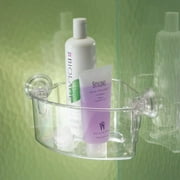 iDesign Plastic Power Lock 1-Shelf Shower Caddy, 5.2 x 4.8 x 10.4, Clear