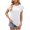 White, variant on WREESH Women's Summer Cap Sleeve Tank Top Solid Color Round Neck with Fashion Print Green