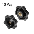 thumbnail image 3 of Uxcell 10 Piezas Perillas Estrella 1/4-20 Rosca Femenina Cabeza de 32mm Manijas de Sujeción Tuercas Negras, 3 of 5