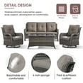 thumbnail image 5 of Gymojoy 5-Piece Patio Furniture Set with Rectangular Fire Pit Table, Swivel Rocking Chairs, Outdoor High Back Wicker Rattan Conversation Set with 4-inch Gray Cushions, 5 of 17