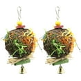 thumbnail image 1 of Paquete de 2 juguetes para masticar pájaros, juguete triturador de forraje, jaula para loros, juguete triturador, juguete colgante para forraje para Amazon gris africano, 1 of 5