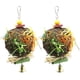 thumbnail image 1 of Paquete de 2 juguetes para masticar pájaros, trituradora de forrajeo, juguete trituradora de jaula para loros, juguete colgante de forraje para cacatúa, conure, gris africano, Amazon, 1 of 7