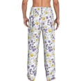 thumbnail image 3 of Uemuo Daisies Flowers Pattern Men's Wide Leg Palazzo Lounge Pants with Pockets Light Weight Loose Comfy Casual Pajama Pants-Small, 3 of 9