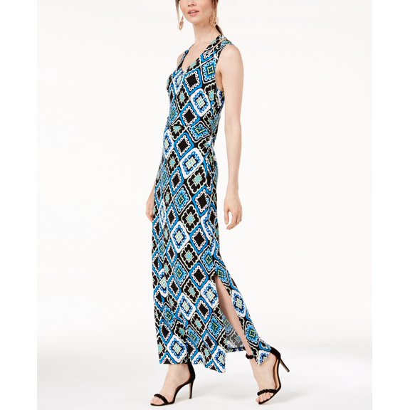 INC International Concepts Womens Printed Crisscross Maxi Dress