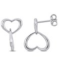 thumbnail image 1 of Miabella Double Heart Drop Earrings in Sterling Silver, 1 of 4