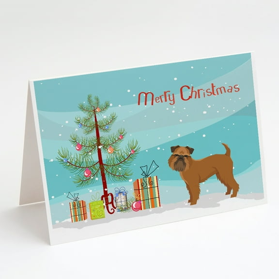 Brussels Griffon Christmas Tree Greeting Cards and Envelopes Pack of 8