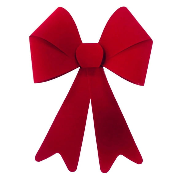 Nœud de Noël rouge velours Import-Creative Design en PVC