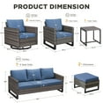 thumbnail image 7 of Unnifurnzi Wicker Patio Furniture Set-8 Pieces Outdoor Furniture with Outdoor Swivel Rocking Chairs and Patio Chairs Outdoor Sofa with Ottoman for Porch Deck Balcony Garden-Gray/Blue, 7 of 7