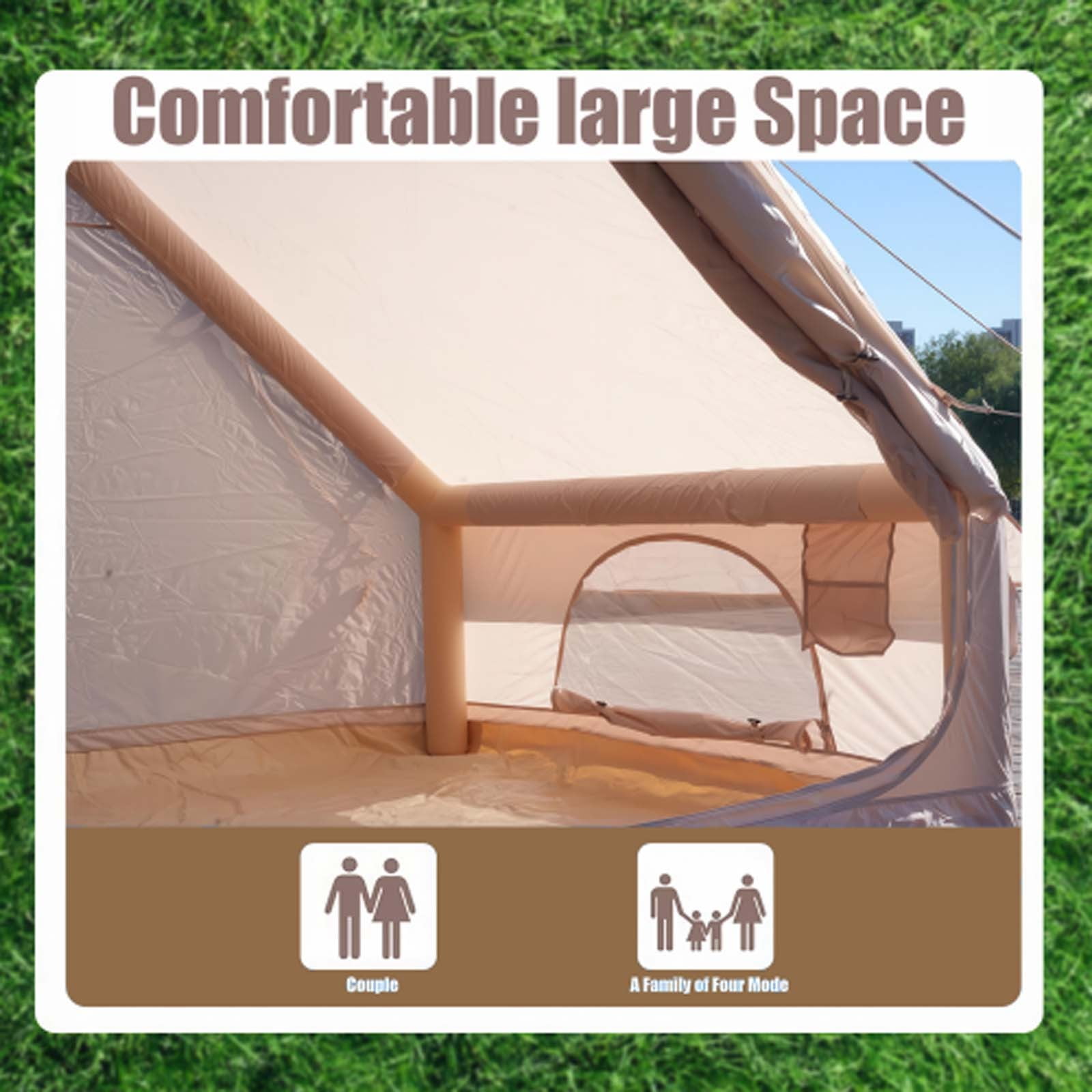 Inflatable Camping Tents with Pump  4 Season Tents for Camping, 6 Person Capacity, Easy Setup Inflatable Tent for Outdoor Trips, Hiking & Family Getaways
