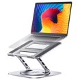 thumbnail image 1 of AOEVI Support d'Ordinateur Réglable avec Base Rotative à 360°, Rehausseur Ergonomique Pliable pour Ordinateur Portable Compatible avec MacBook Pro/Air Notebook jusqu'à 16 Pouces, Argent, 1 of 6