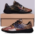 thumbnail image 3 of Boxer Dog Wrapped In Glory American flag Shoes Sneakers Black Size 8, 3 of 7