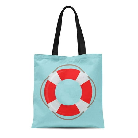 SIDONKU Canvas Tote Bag Lifeguard Life Buoy Ring Lifesaver Beach Preserver Belt Circle Reusable Shoulder Grocery Shopping Bags Handbag