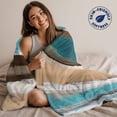 thumbnail image 5 of Throw Blanket for Couch Abstract Wood Grain Soft Fleece Flannel Blankets Cozy Lightweight Blanket for Home Sofa Living Room Turquoise Brown Bed Throws 50" x 60", 5 of 9