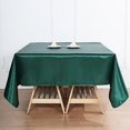 thumbnail image 3 of BalsaCircle 72" x 72" Hunter Green Square Satin Table Overlays Wedding Tablecloth Party Linens Dinner, 3 of 8