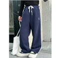 thumbnail image 4 of Kiijoy Little Girls Lace Straight Leg Sweatpants Loose Casual Active Joggers, Sizes 6-7, 4 of 5