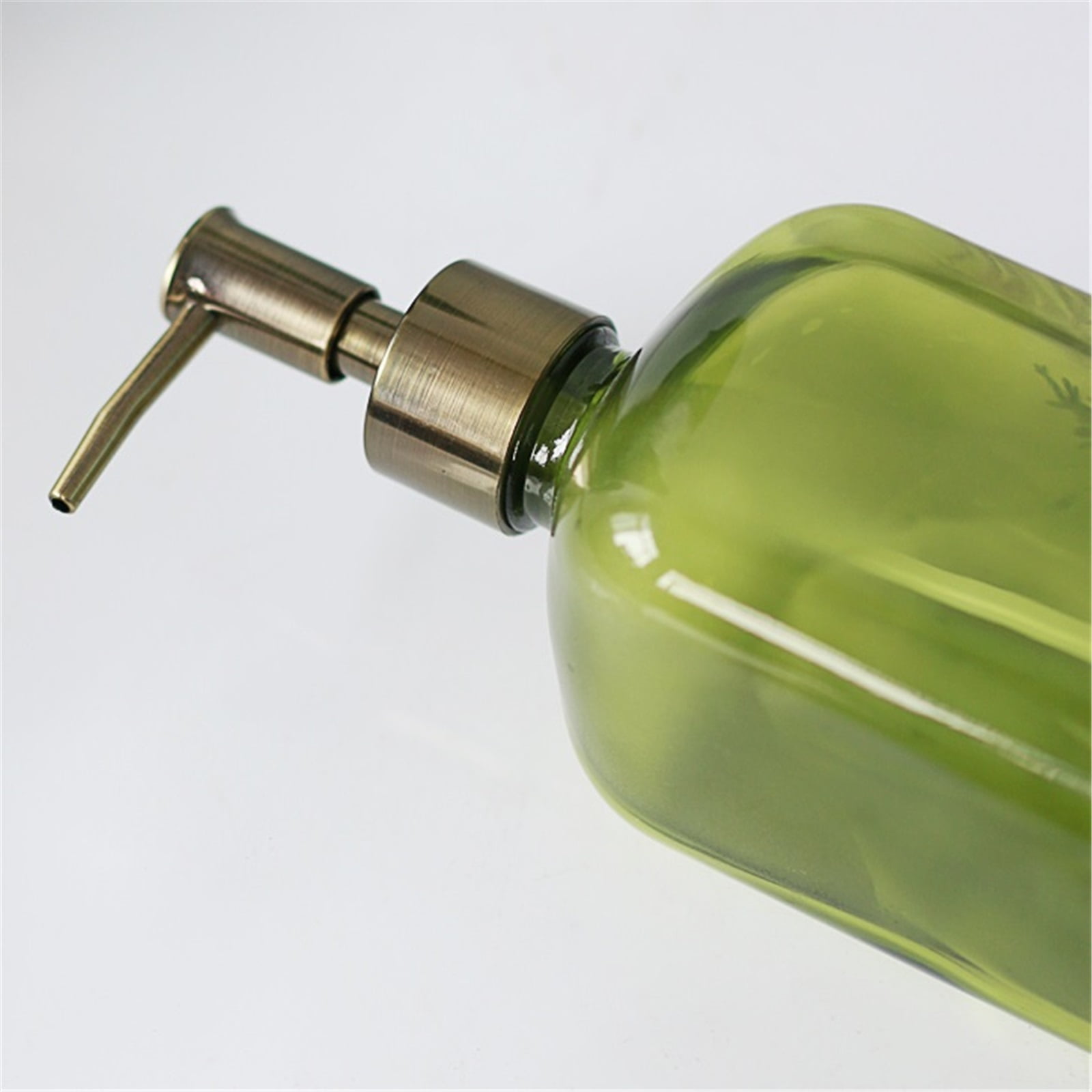 Retro Glass Soap Dispenser With Pump Light Luxury Hotel Lotion Press Bottle 450ml