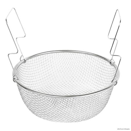 

Round Stainless Mesh Strainer Colander Hamper Fry Food Basket & Handle