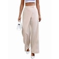 thumbnail image 3 of Women's High Waist Wide Leg Elegant Wrap Front Waisted Suit Trousers Pants Color M, 3 of 8
