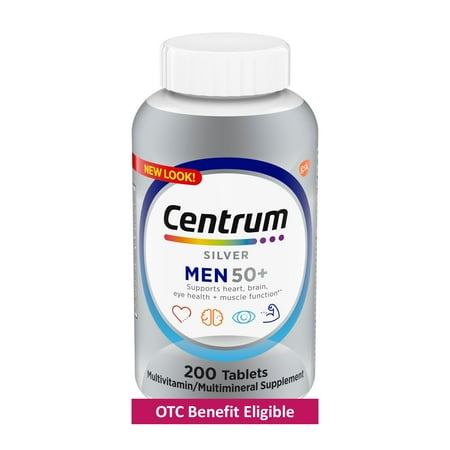 Centrum Silver Mens 50 Plus Multivitamin With Vitamin B & D3, 200 Count