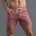 thumbnail image 2 of Sngxgn Mens Casual Shorts Drawstring Elastic Waist Cotton Shorts(Red,L), 2 of 9