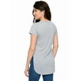 thumbnail image 5 of Womens Classic Mickey Mouse Hi-Low Hem T-Shirt Heather Gray Junior Sizes, 5 of 6