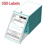 MFLABEL-500 Labels 4x6 Fanfold Perforated Direct Thermal Shipping Labels, Compatible with Zebra&Rollo Priter, Blue