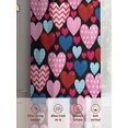 thumbnail image 2 of Valentine's Day Sheer Curtains 63 Inch Length 2 Panels Set, Semi Transparent Voile Rod Pocket Curtains for Living Dining Room Bedroom Drapes Pink Blue Red Dots Striped Love Black, 2 of 8