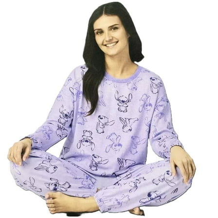 Disney Character Women's 2 Piece Lounge Set (Purple, XL)