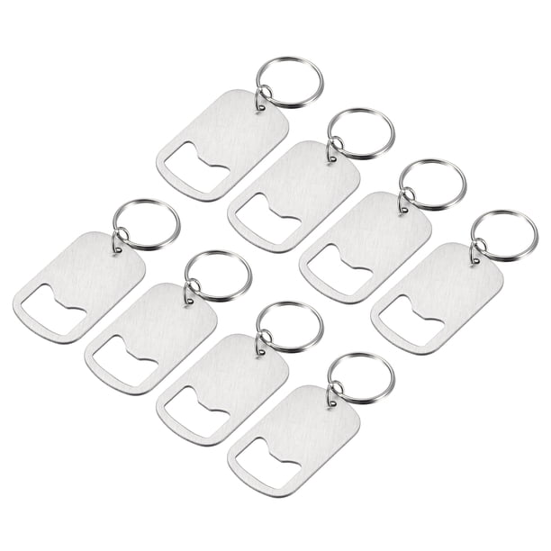 Llave abridora de botella Uxcell de 8 piezas, abridor de botella de cerveza de acero inoxidable de 2" de largo para el hogar, bar, fiesta, plateado